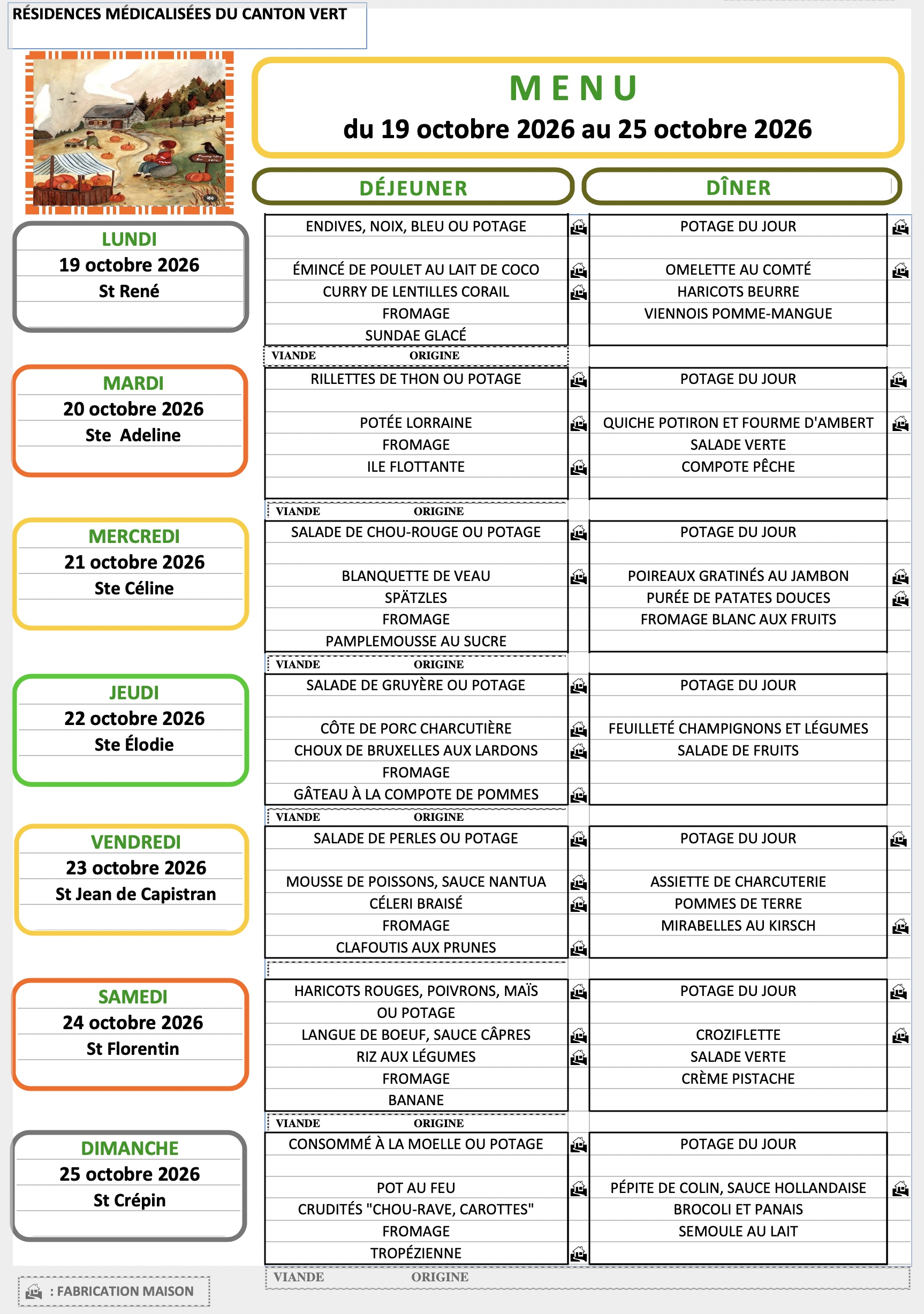 Menu du 19 au 251026